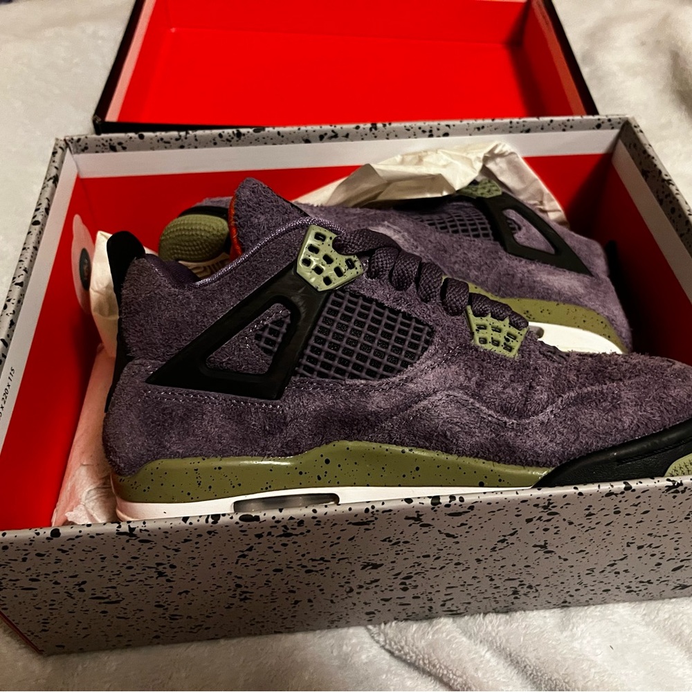 Air Jordan 4 Retro Purple Suede Sneakers